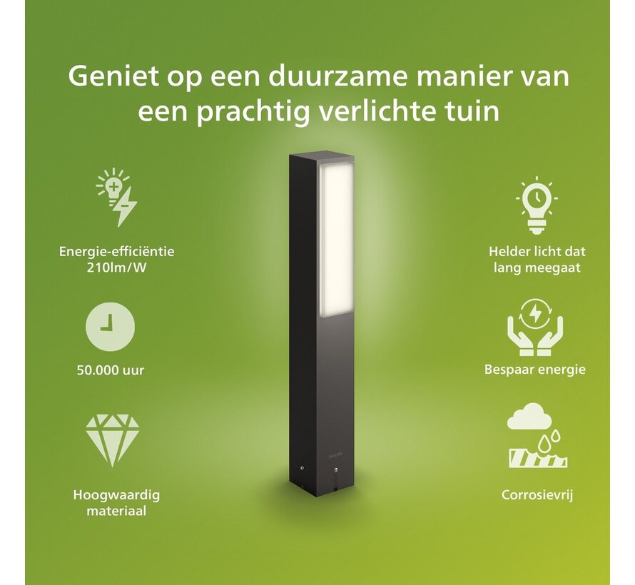 Philips MyGarden Stratosphere sokkellamp 77 cm – antraciet