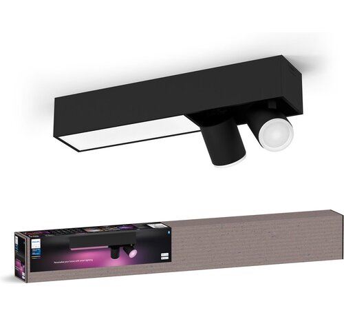 Philips Hue Centris opbouwspot 2-spots + lichtbalk zwart - white & color