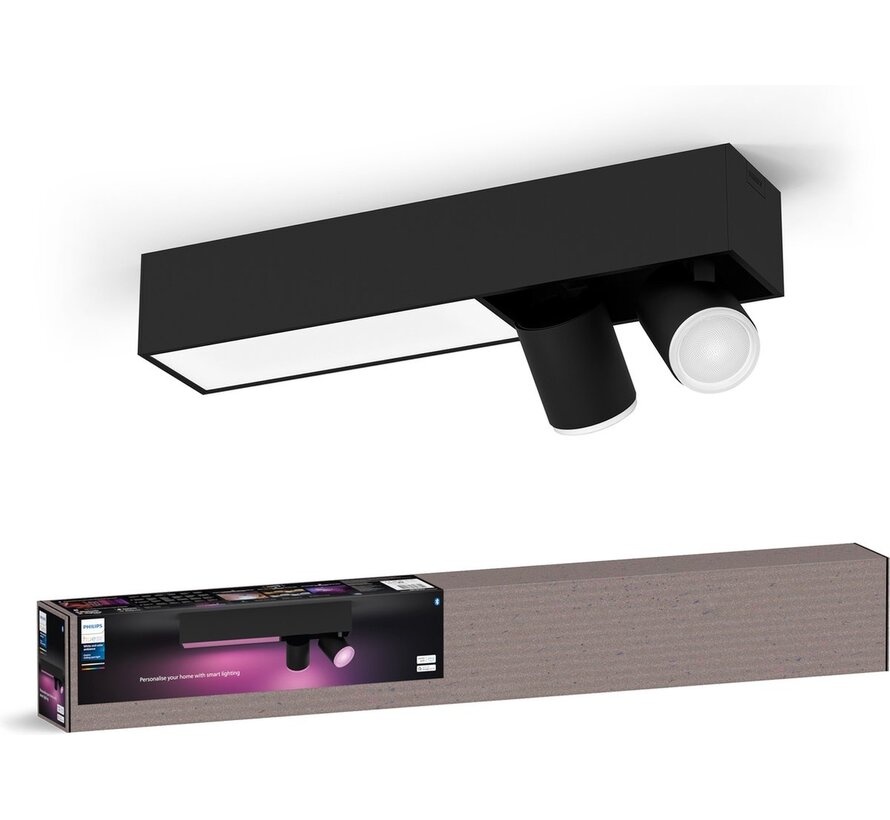 Philips Hue Centris opbouwspot 2-spots + lichtbalk zwart - white & color