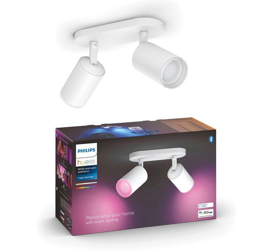 Philips Hue Fugato opbouwspot 2-lichts wit - white & color ambiance
