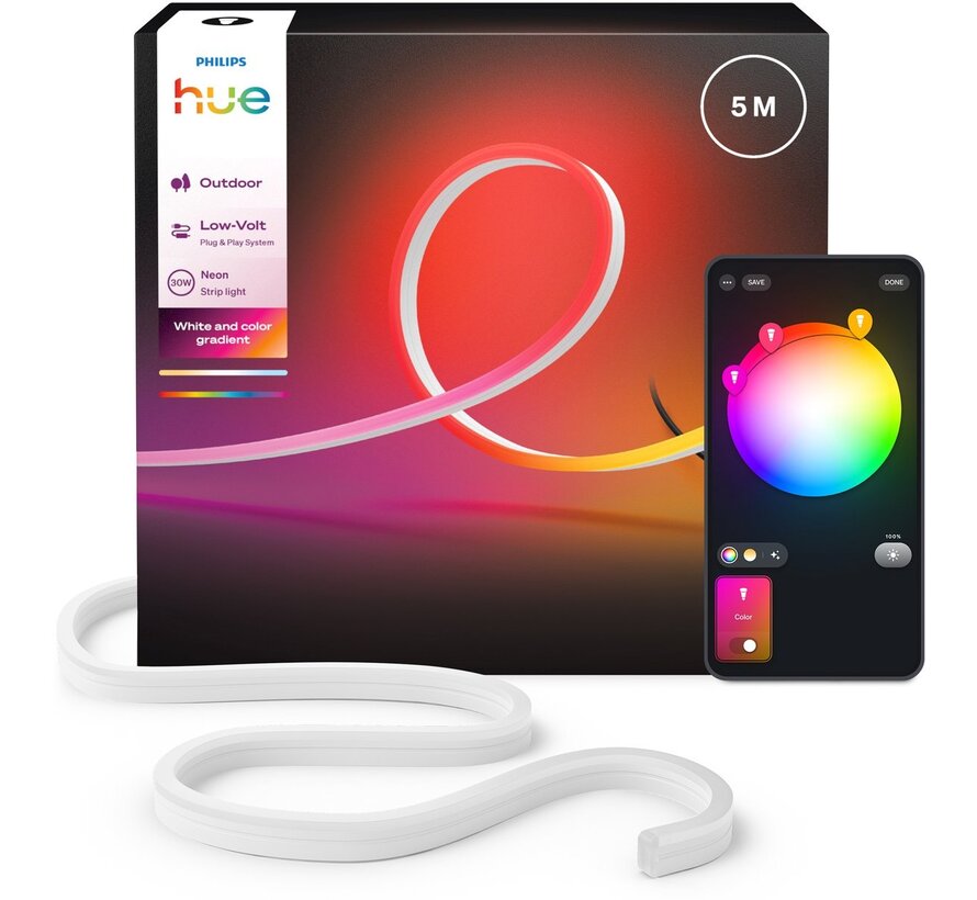 Philips Hue Neon LED strip voor buiten 5 m - white & color ambiance