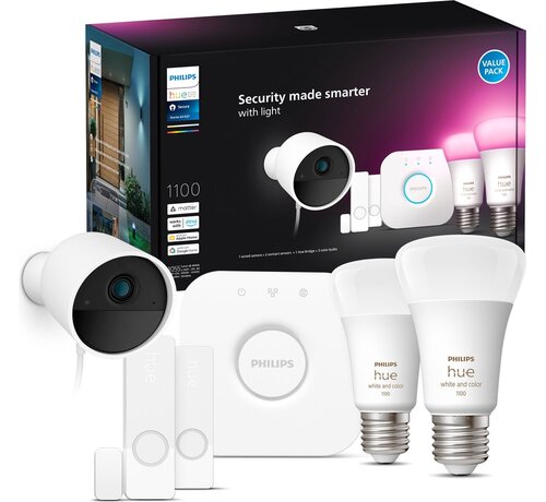 Philips Hue Secure starterkit - camera + 2x E27 + 2x sensor + Bridge