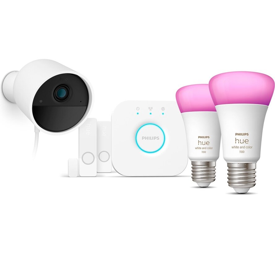 Philips Hue Secure starterkit - camera + 2x E27 + 2x sensor + Bridge