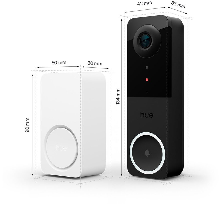 Philips Hue Secure video doorbell + Smart Chime bundle (2K)