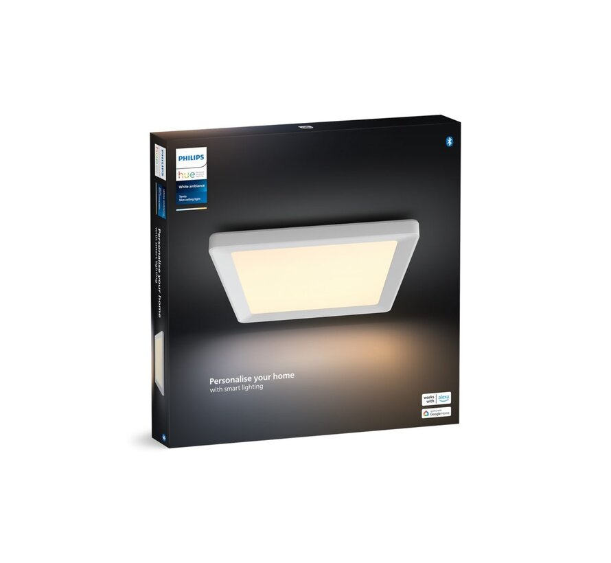 Philips Hue Tento LED-plafondpaneel 30 x 30 cm – compacte plafondlamp met ca. 2200 lumen