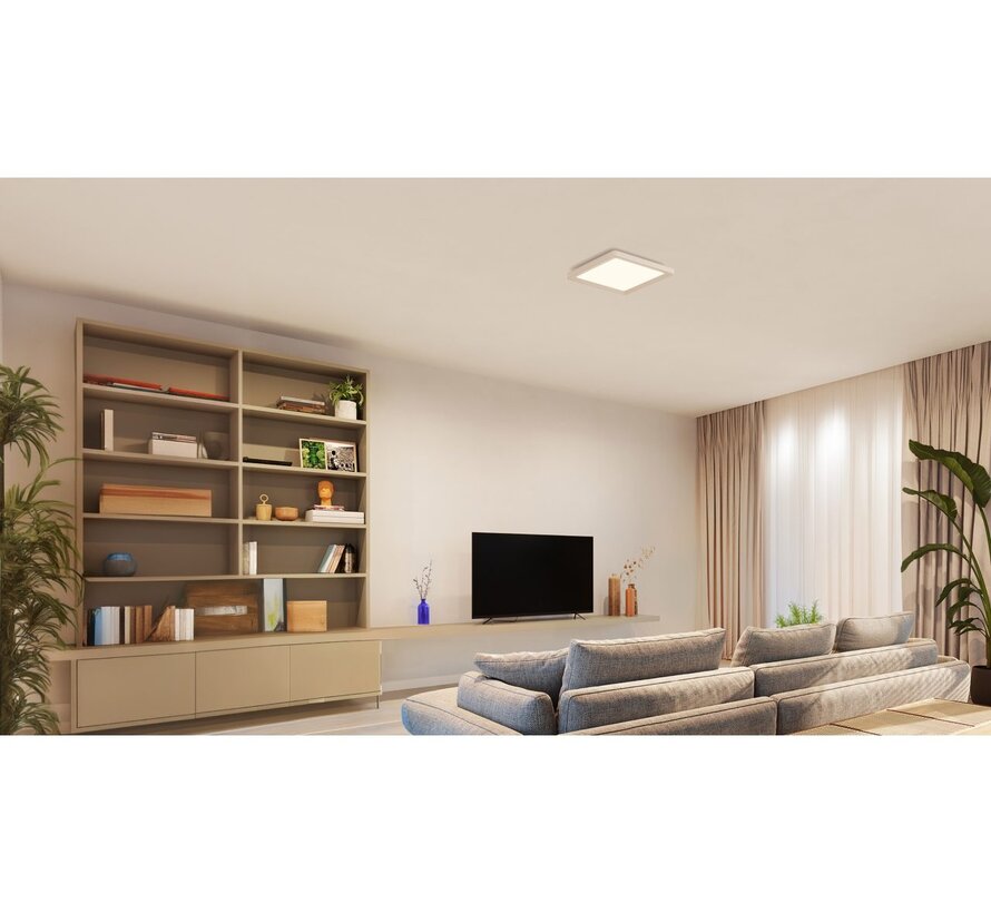 Philips Hue Tento LED-plafondpaneel 30 x 30 cm – compacte plafondlamp met ca. 2200 lumen