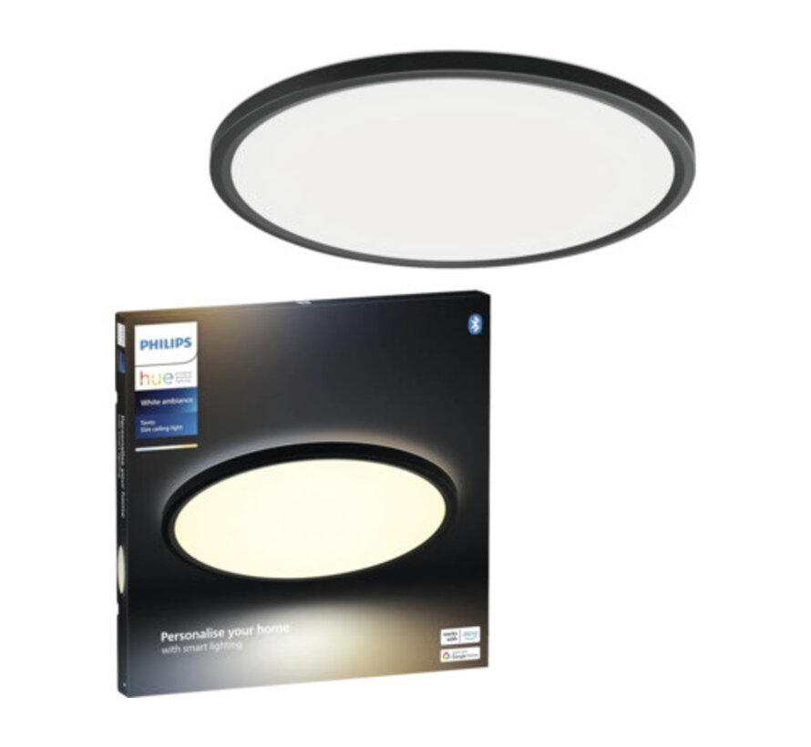 Philips Hue Tento rond LED-plafondpaneel 42,1 cm zwart met White Ambiance