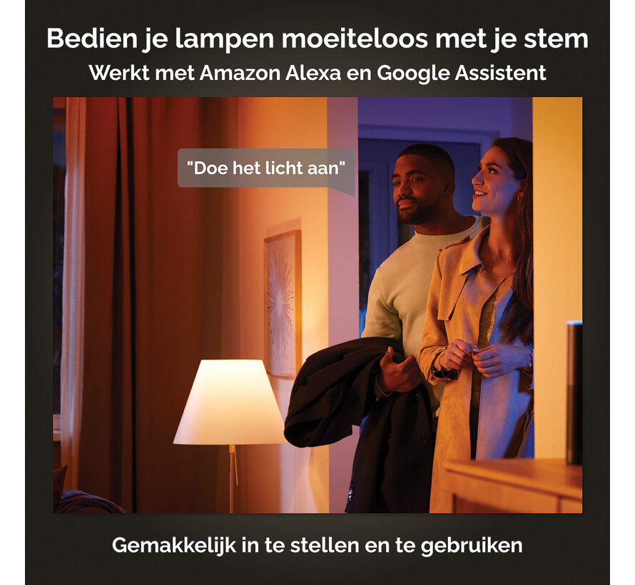 Philips Hue Tento vierkant White Ambiance plafondpaneel middel 40 x 40 cm wit