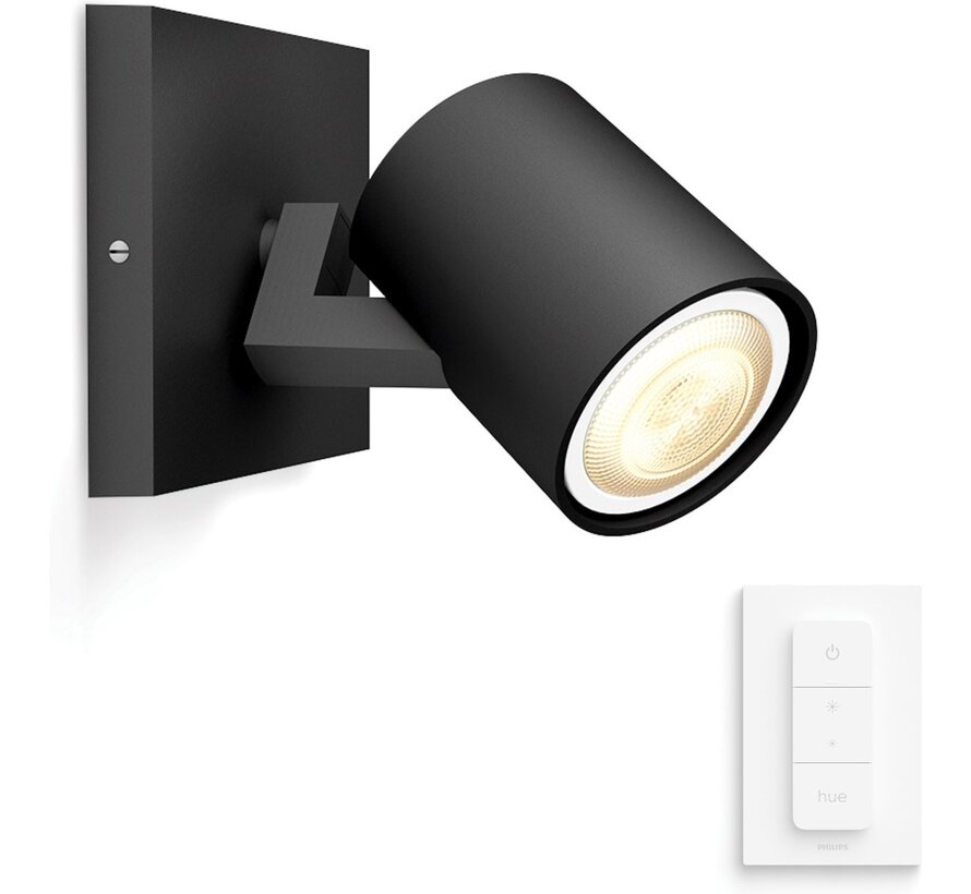 Philips Hue White ambiance Runner opbouwspot 1-spot zwart inclusief Hue Dimmer switch