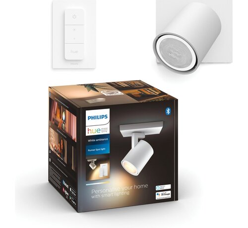 Philips Hue White ambiance Runner opbouwspot 1-spot wit inclusief Hue Dimmer switch