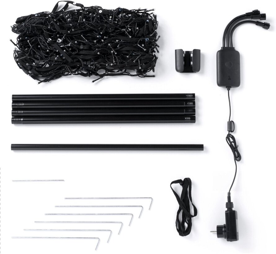 Twinkly vlaggenmast verlichting 4 meter met 750 slimme LED lampjes zwart