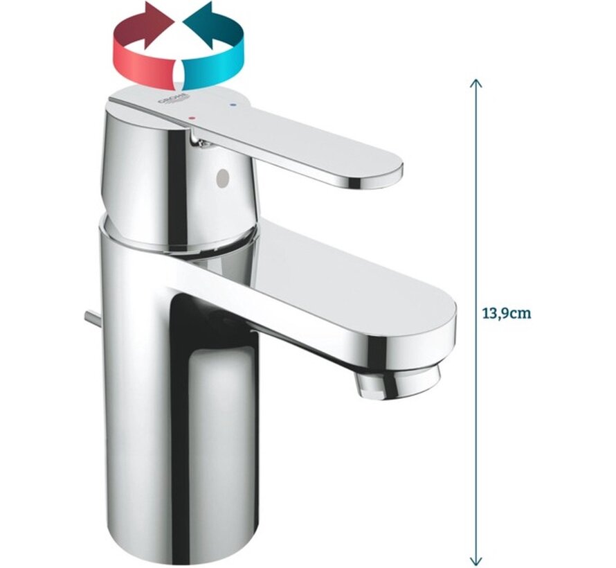 Grohe QuickFix Get wastafelmengkraan met trekwaste chroom