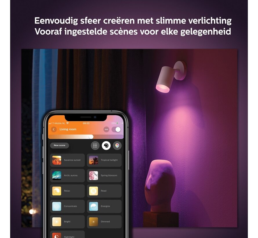 Philips Hue Fugato opbouwspot 1-spot wit met wit en gekleurd licht
