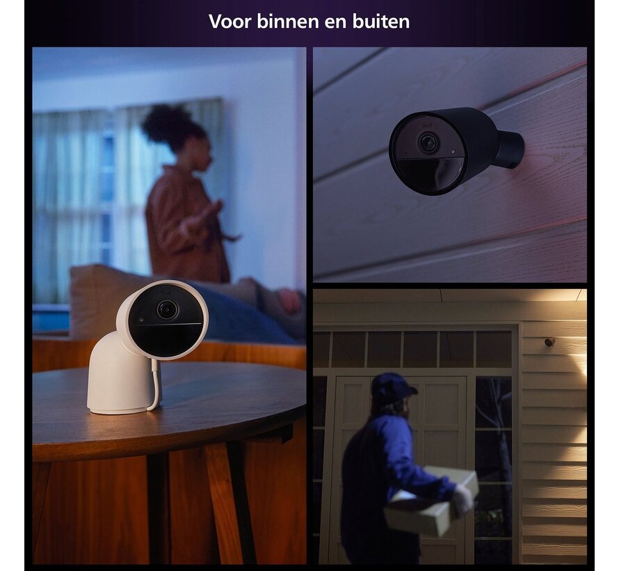 Philips Hue Secure draadloze camera op batterij zwart voor binnen en buiten
