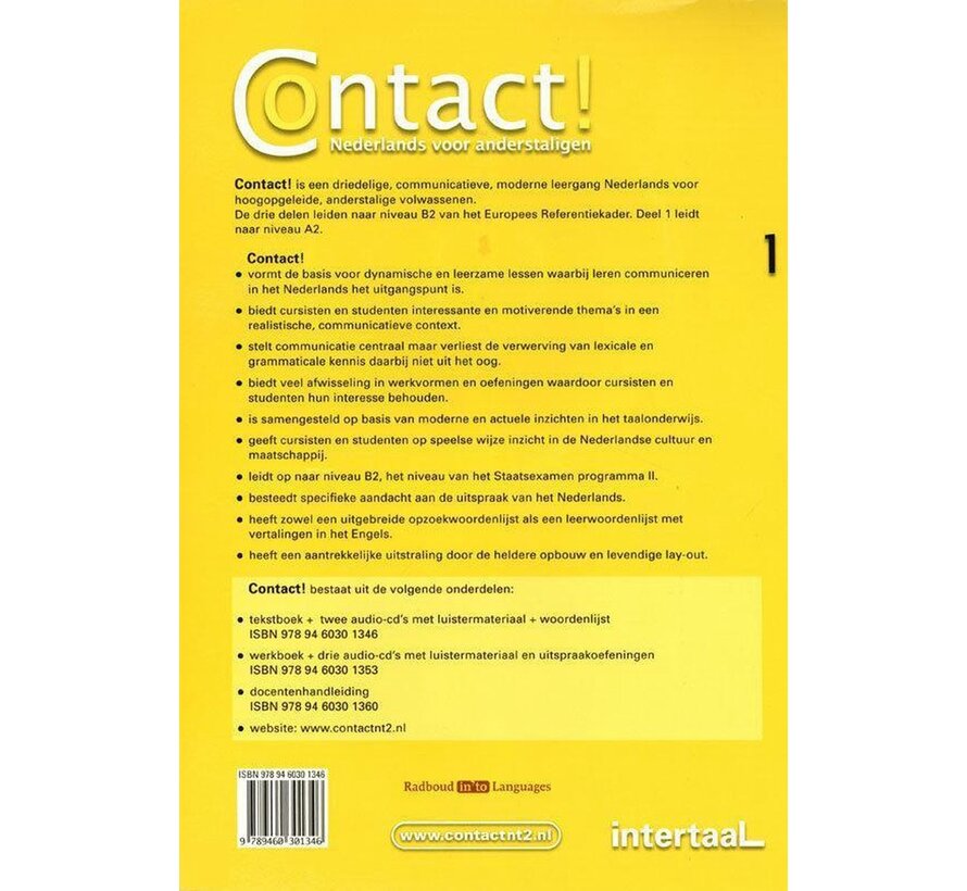 Contact! 1 tekstboek Nederlands met online mp3s en woordenlijst
