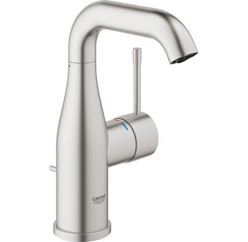 GROHE Essence New M-size wastafelkraan met waste supersteel