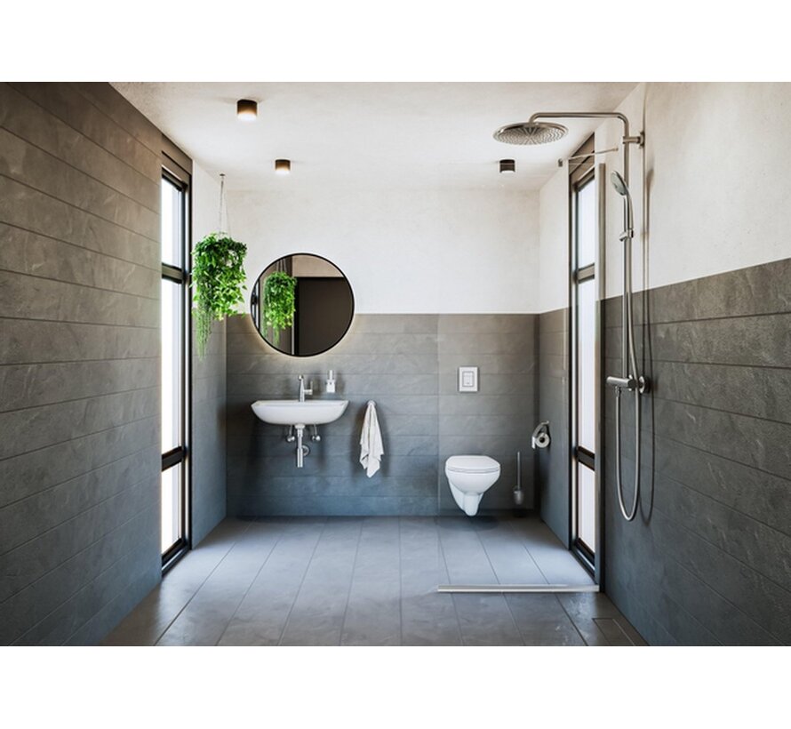 GROHE Essence New M-size wastafelkraan met waste en supersteel afwerking