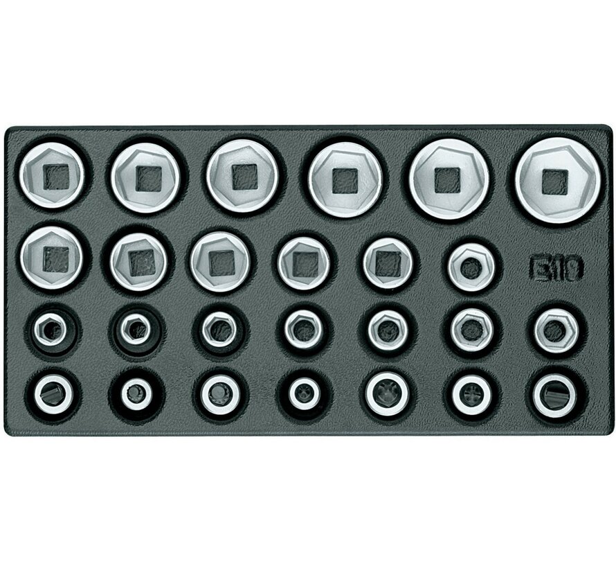 Gedore 1500 ES-19 IS dopsleutel- en bitsset 1/2" in 1500 ES module 26-delig