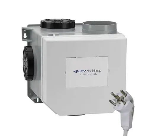 Refurbished Itho CVE-S SP ventilatie-unit met vochtsensor en Perilex-stekker 325 m3/h