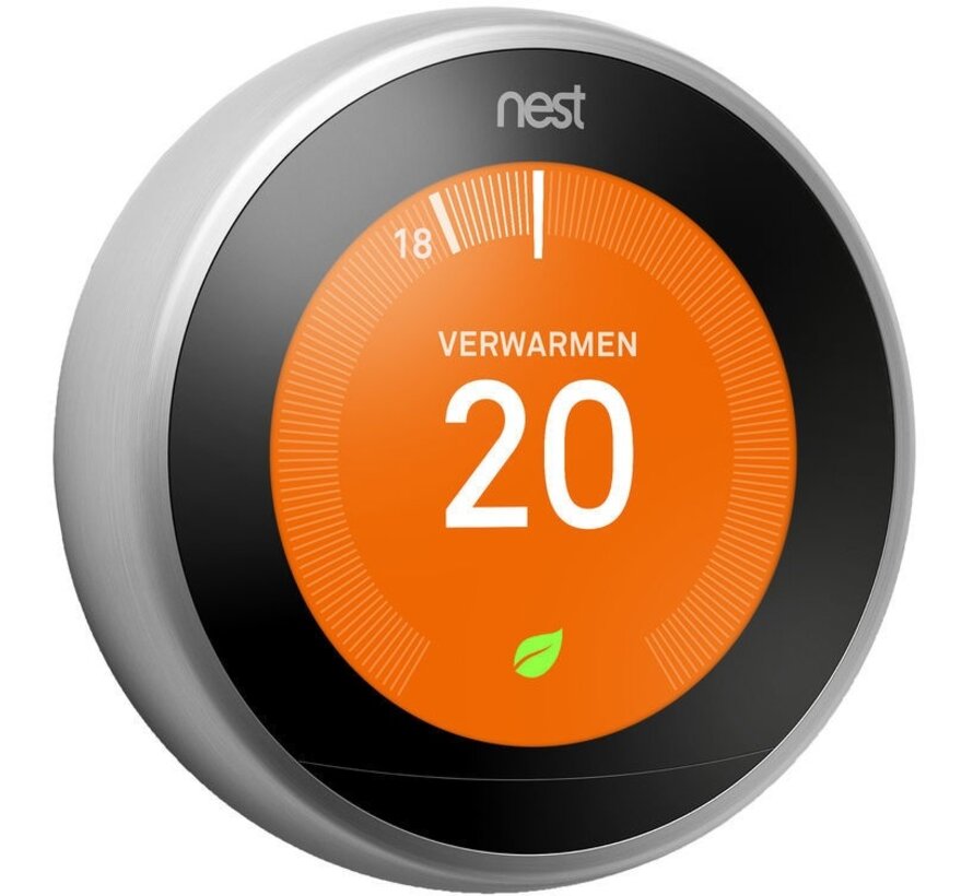 Google Nest Learning Thermostat V3 slimme thermostaat zilver met Heat Link