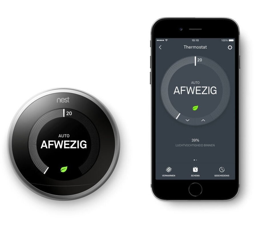 Google Nest Learning Thermostat V3 slimme thermostaat zilver met Heat Link