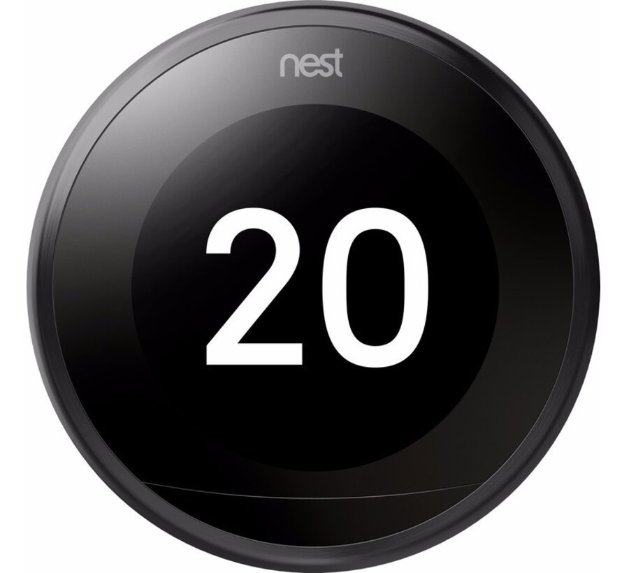 Google Nest Learning Thermostat V3 slimme thermostaat zwart met Heat Link