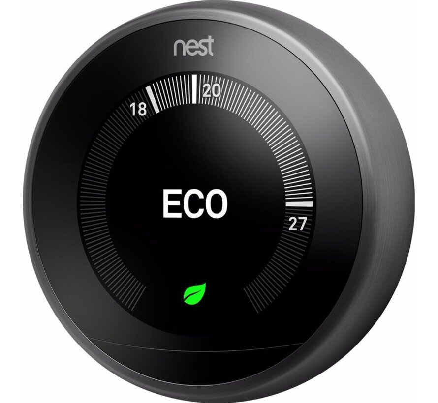 Google Nest Learning Thermostat V3 slimme thermostaat zwart met Heat Link