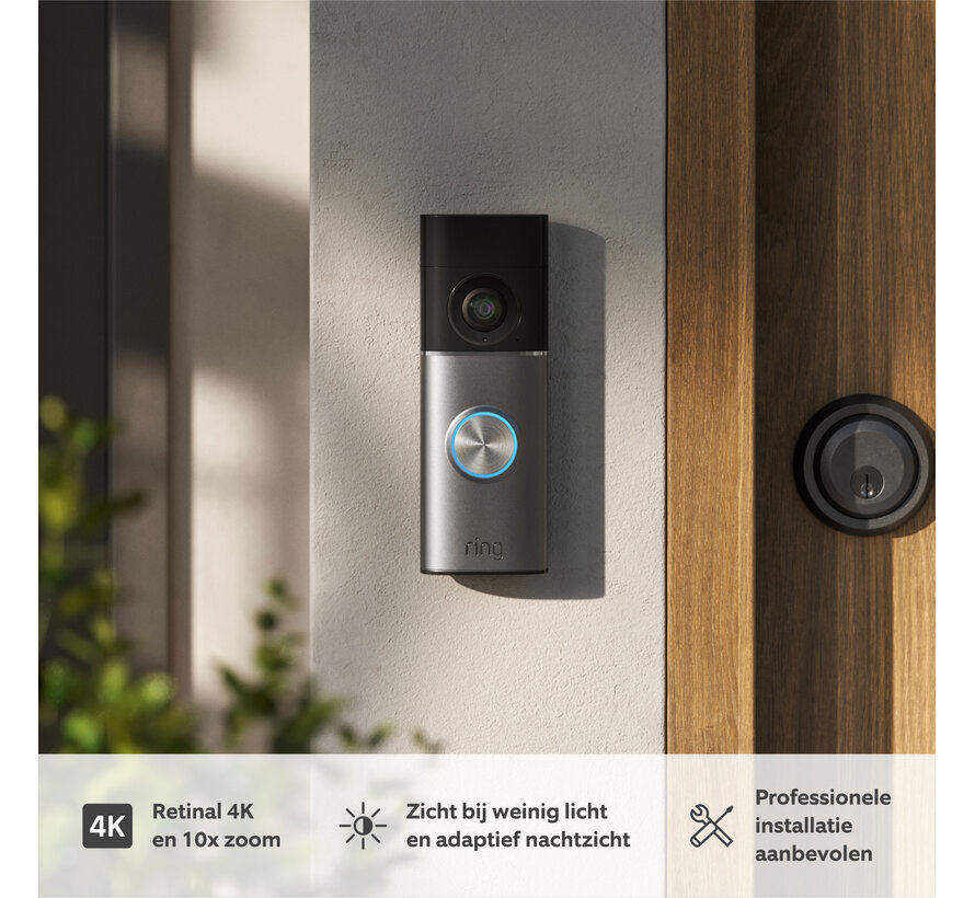 Ring Pro bedrade videodeurbel 4K (3rd Gen) met Starlight nachtzicht