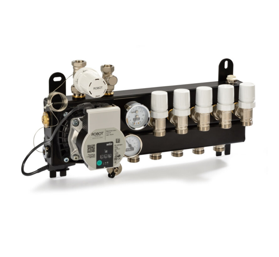 Robot Standaard PRO vloerverwarming verdeelunit 4-groeps met Wilo Para pomp