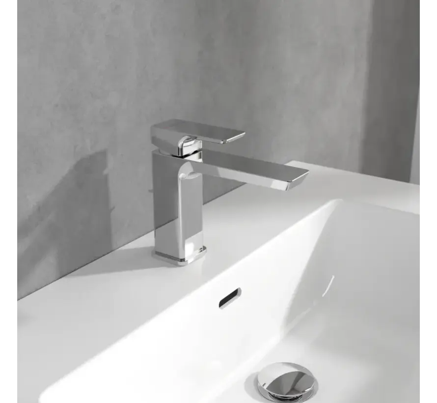 Villeroy & Boch Subway 3.0 eengreeps wastafelkraan met trekstang-afvoer chroom