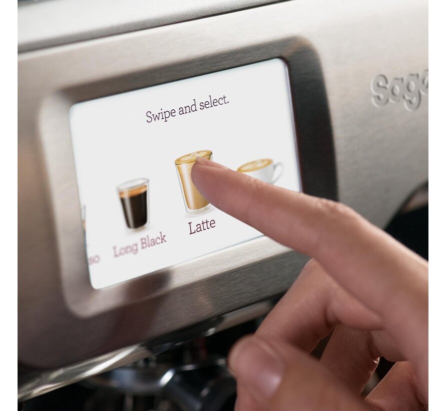 Sage the Barista Touch espressomachine met touchscreen, ingebouwde koffiemolen en automatische melktexturering – roestvrij staal