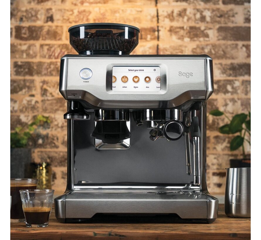 Sage the Barista Touch espressomachine met touchscreen, ingebouwde koffiemolen en automatische melktexturering – roestvrij staal