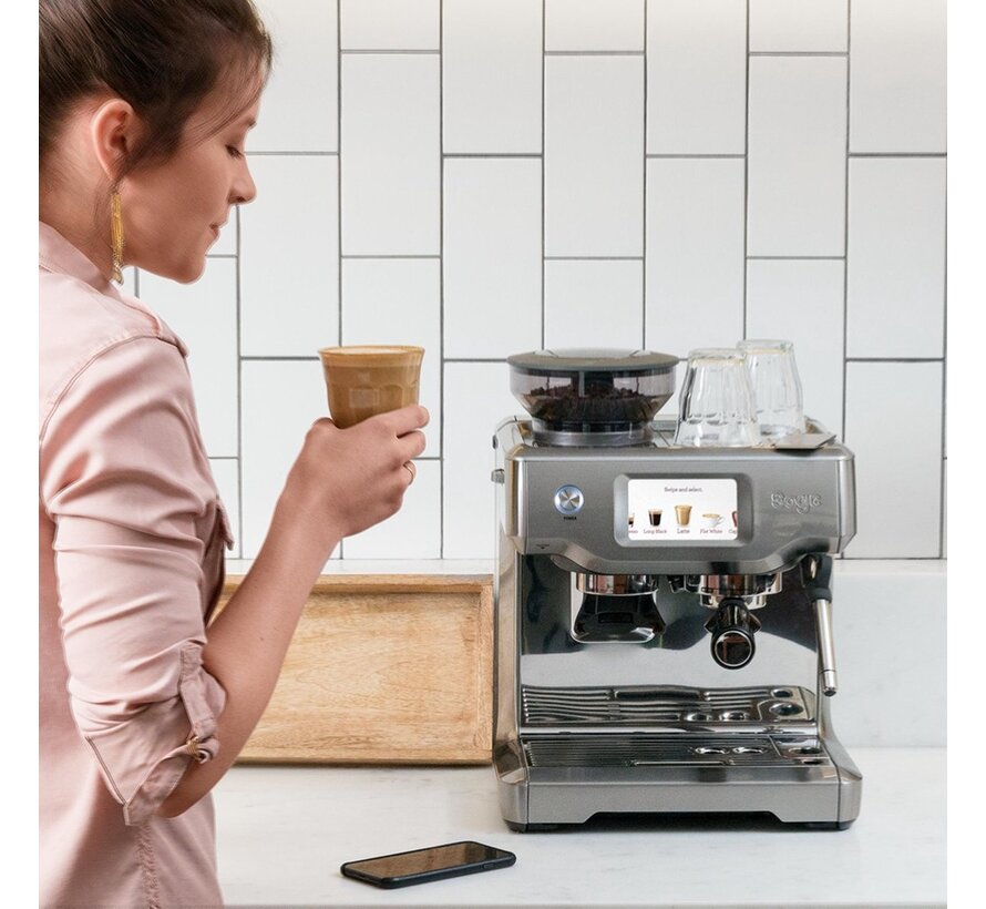 Sage the Barista Touch espressomachine met touchscreen, ingebouwde koffiemolen en automatische melktexturering – roestvrij staal