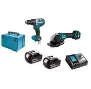 Makita DLX2272TJ 18V combiset DHP484 + DGA513 (2x 5,0Ah) in Mbox