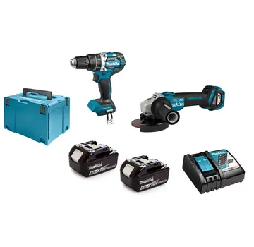 Makita DLX2272TJ 18V combiset DHP484 + DGA513 (2x 5,0Ah) in Mbox