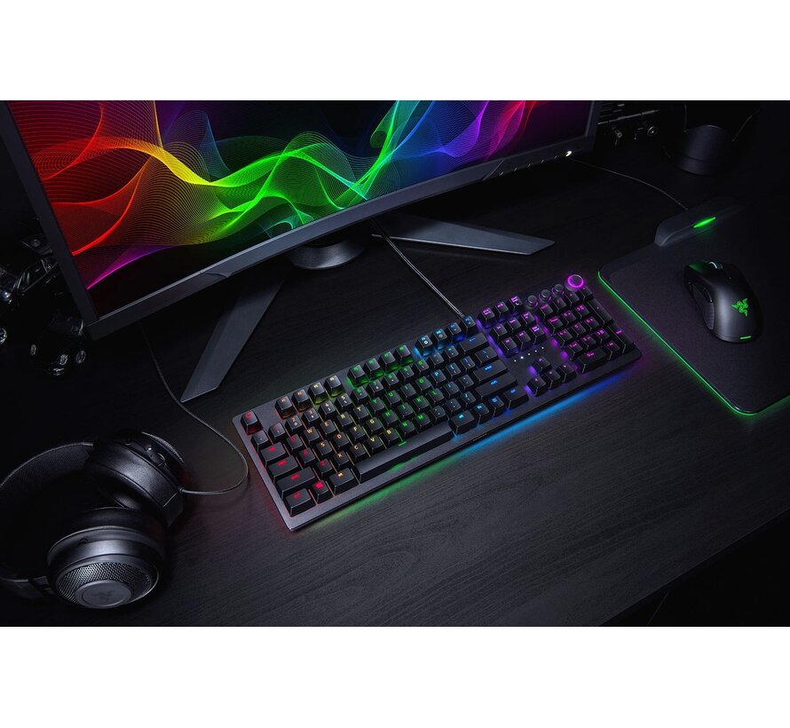 Razer Huntsman Elite Clicky Optical gaming toetsenbord met mechanische optische switches en RGB-verlichting (US QWERTY)