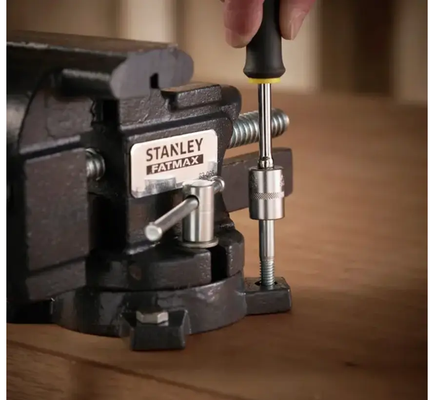 Stanley MaxSteel bankschroef 85 x 100 mm met gietijzeren body en 1100 kg klemdruk