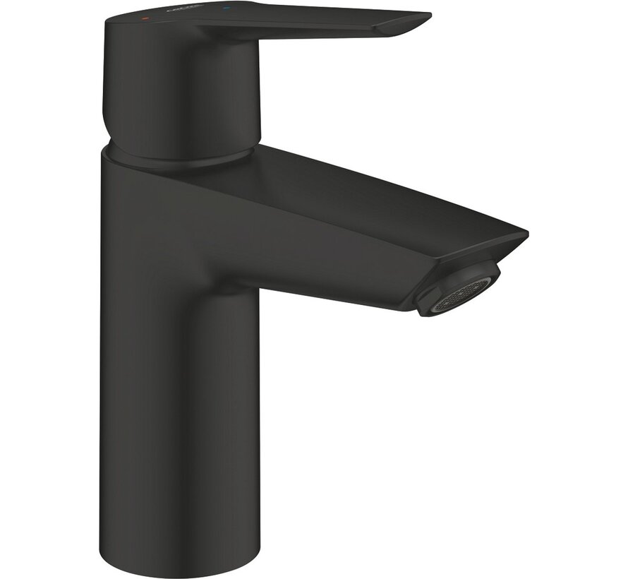 Grohe QuickFix Start S wastafelkraan mat zwart met push-open waste met ColdStart en waterbesparende EcoJoy functie