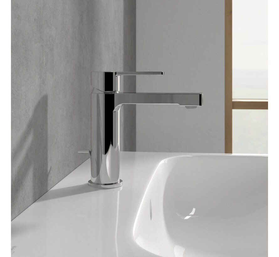 Villeroy en Boch Architectura eengreeps wastafelkraan met trekstang afvoergarnituur chroom