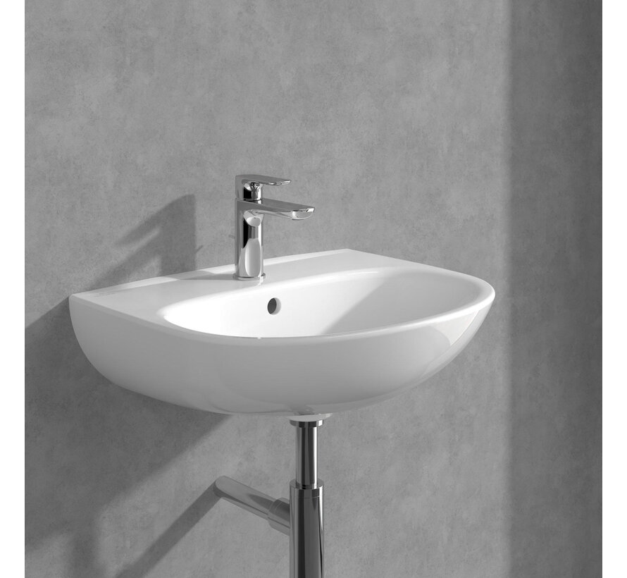 Villeroy en Boch O.novo eengreeps wastafelkraan met trekstang afvoergarnituur chroom