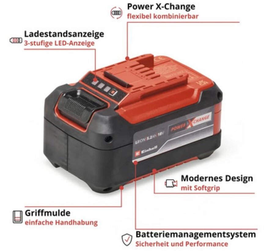 Einhell Power X-Change 18V 5,2Ah Li-ion Plus accu