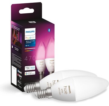 Philips Hue White and Color Ambiance Kaarslamp E14 2-pack