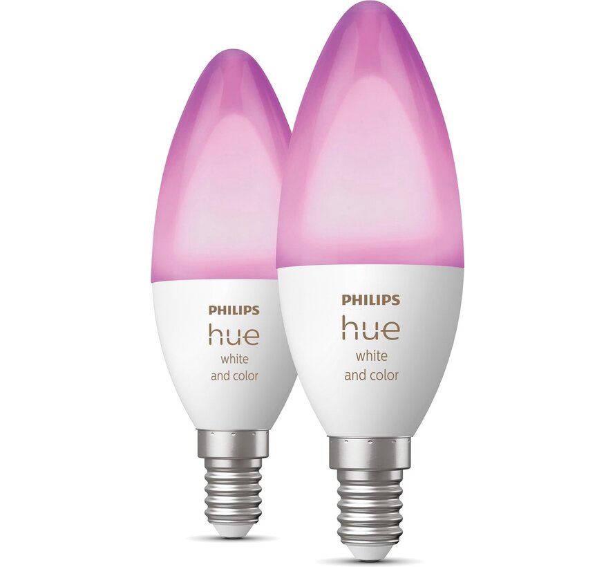 Philips Hue White and Color Ambiance Kaarslamp E14 2-pack - EAN 8719514356719