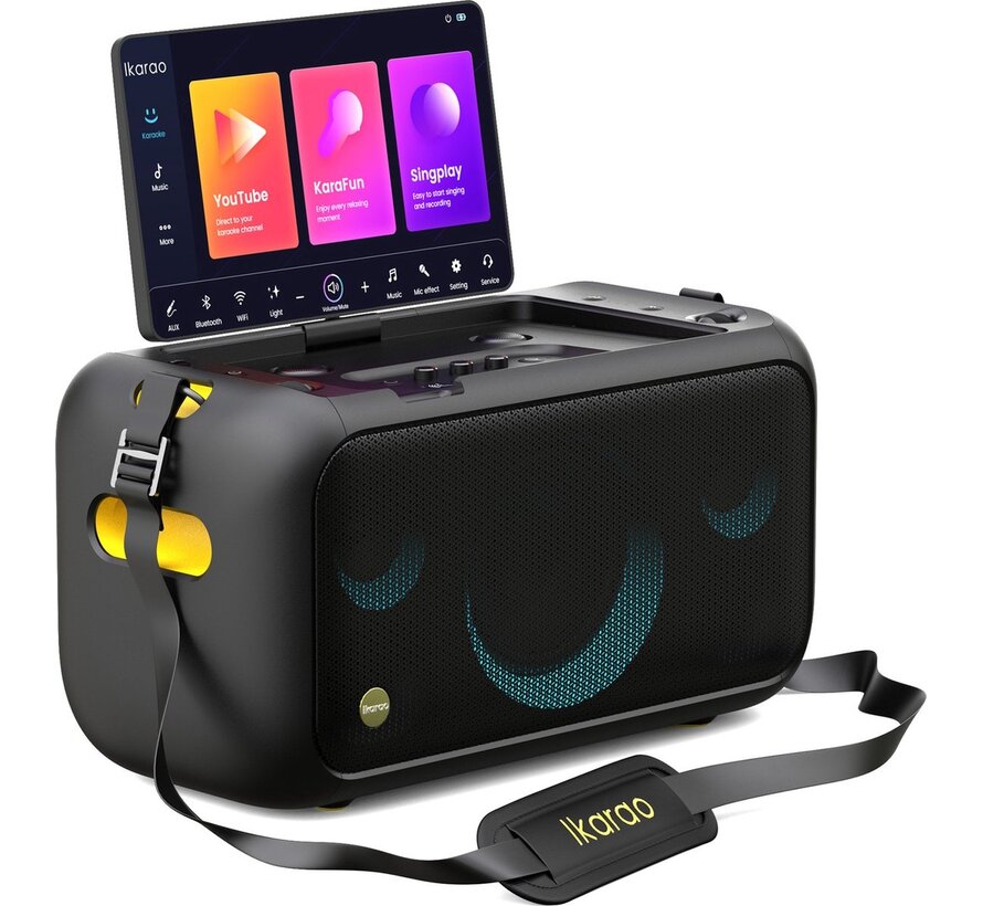 Ikarao Break X1 karaoke speaker – krachtige party speaker met verlichting en microfoons