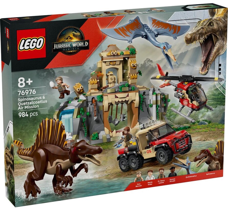 LEGO Jurassic World Spinosaurus en Quetzalcoatlus Luchtmissie – dinosaurus set (76976)