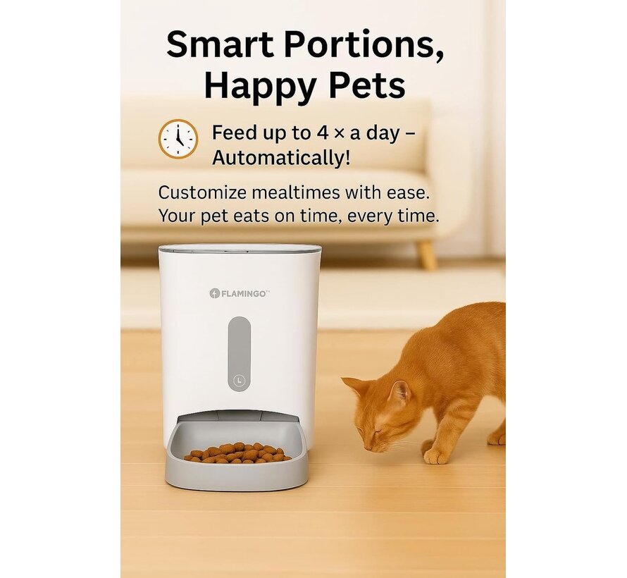 Flamingo Voederautomaat Omega Wit 4,5 liter