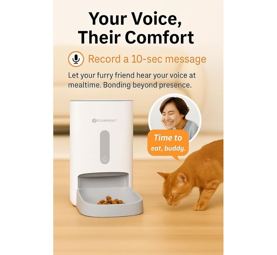 Flamingo Voederautomaat Omega Wit 4,5 liter