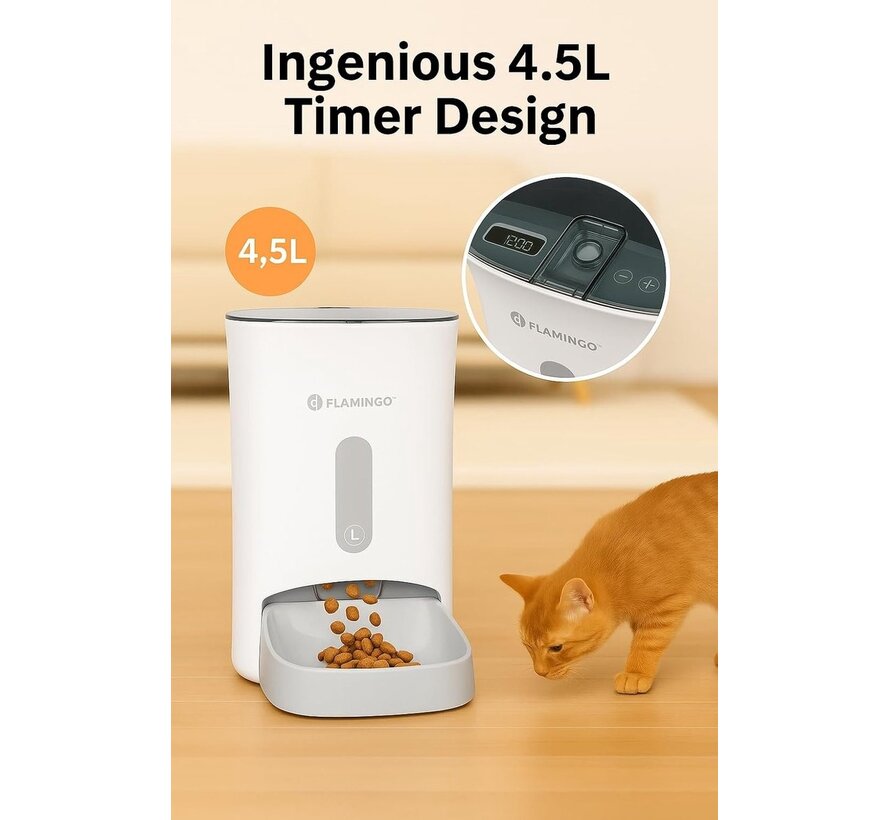 Flamingo Voederautomaat Odion Wit 4,5 liter