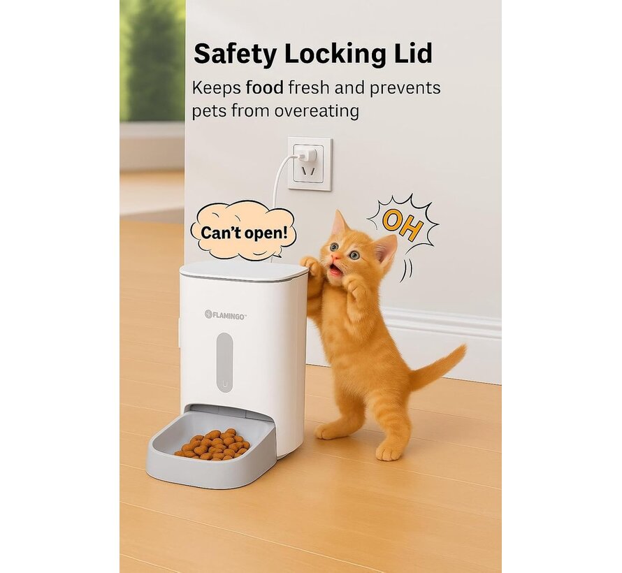Flamingo Voederautomaat Odion Wit 4,5 liter