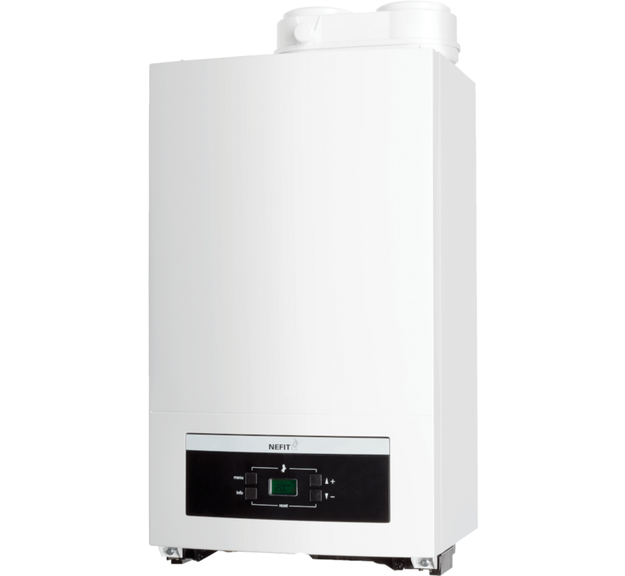 Refurbished Nefit Proline NxT HRC 30 HR Combiketel 6,6 - 27,5 kW CW5 met universele rookgasaansluiting adapter 7746901852